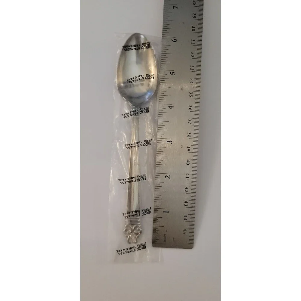 Vintage Ekco Eterna Stainless Steel Crown Tiara Teaspoon 6 1/8